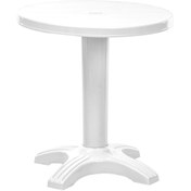 Resim Omnipazar Sy-2565 Beyaz Yuvarlak Plastik Masa 60x72 Cm 77845 
