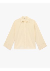 Resim Koton Viskon Karışımlı Klasik Yaka Uzun Geniş Kollu Oversize Gömlek Sarı 6sak60152pw Sarı 