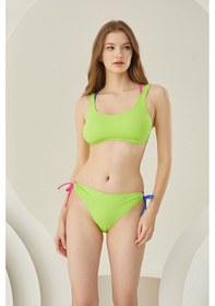 Resim Loya Kadın Yeşil Basic Halter Tek Alt Bikini 