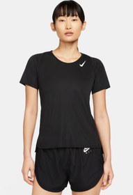 Resim W NK DF RACE TOP SS Siyah Kadın Kısa Kol T-Shirt Nike