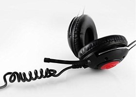 Resim Snopy SN-58 Esnek Mik. Helezon Yaylı Kablo Mikrofonlu Kulaklık, Siyah/Kırmızı 