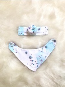 Resim Koala Tasarım Kız Bebek Topuz Bandana Ve Üçgen Önlük Takımı 