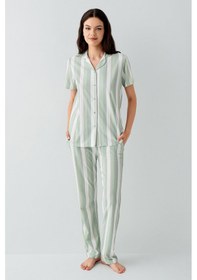 Resim Arnetta Kadın Yeşil Gömlek Pijama Takım Ar3589-s-v1 Yeşil 