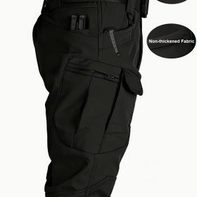 Resim Erkek Zeytin Yeşili Çok Cepli Fermuarlı Kargo Pantolonu - Dayanıklı Polyester Karışımı, Normal Kesim, Makinede Yıkanabilir, İlkbahar ve Sonbahar Dış Mekan Aktiviteleri için İdeal, Çok Yönlü Kullanım Alanına Sahip Pantolonlar | Ayarlanabilir Rahatlık Pantolonları | Dayanıklı Fermuarlı Pantolonlar 