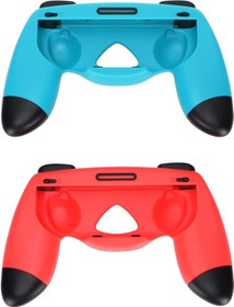 Resim KOSDFOGE Game Grip Kit, Nintendo Switch Joy con Denetleyicileri Için Tere Dayanıklı Kaymaz Sağlam el Sapları Ve Şarj Kablosu (Mavi Yeşil Kırmızı Mavi)(Red Blue) 