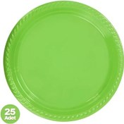 Resim Yeşil Plastik Tabak 25 Adet 