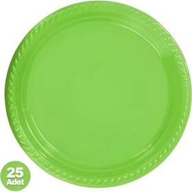 Resim Yeşil Plastik Tabak 25 Adet 
