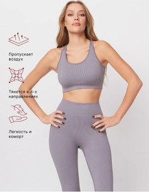 Resim Vittoria Vicci Fitness İçin Kısa Fit Spor Crop Top, Fitill 294217343 Gri 