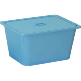 Resim Pratico Mavi Derin Kapaklı Oyuncak Sepeti 3 Adet 22 cm Derinlik 40 cm Yükseklik 30 cm 3DS3K 
