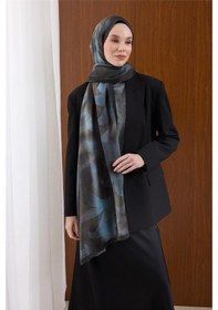 Resim Silk Home Viskon Mayda Şal Mavi-antrasit Dalga Desenli Yumuşak Dokulu 190x70 Çok Renkli 