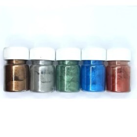 Resim Epoksi Reçine Metalik Sedefli Pigment Toz Boya Seti 5 Renk Set Fiyatıdır 