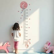 Resim 1 adet Sevimli Karikatür Tavşan Büyüme Şartı Duvar Çıkartmaları - Sevimli Balonlar ve Cetvel Çıkarılabilir Vinil Çıkartmalar, Kendinden Yapışkanlı Çocuk Odası Dekoru, Eğitici Boy Ölçümü Oyun Odası için, BRUP 