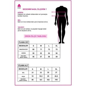 Resim Kadın Lacivert Kırmızı Kalpli Desenli Pamuklu Düğmeli Pijama Takımı Ko6101pj-2 Çok Renkli 