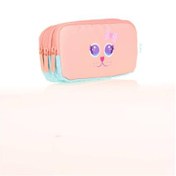 Resim Kaukko Kalem Çantası Kıds 3 Bölmeli Cute Face Cat L8142 