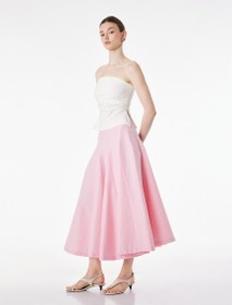 Resim Pamuklu Midi Kloş Etek 