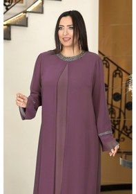 Resim Raika Moda Sultan Büyük Beden Tesettür Abiye Lavanta 