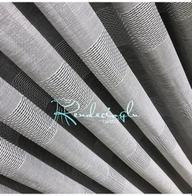 Resim Tül Perde Bantlı Keten 2 Dar 1 Geniş Bant Foldet Çok Renkli 