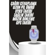 Resim Akıllı Saat Gümüş Kasa Bluetooth Kulaklık Hediyeli Çok Fonksiyonlu Ikili Set 