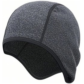 Resim Moveevo Kış Bisiklet Bonneti Polar Fleece Isı Sağlar, Rüzgar Engeli, Güneş Gözlüğü Ve Yansıtıcı Çizgilerle Outdoor Sporlar İçin Gri 