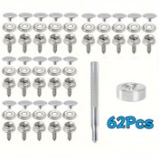 Resim 62 Parça Paslanmaz Çelik Çıtçıt Seti, DIY Onarımları için Ayar Aleti ile Deniz Sınıfı Tuval Çıtçıtları, Ağır Hizmet Tipi Çıtçıt Düğmesi Seti 