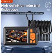 Resim VTN-009 Ekranlı Çift Kameralı 20 Metre Sert Kablo Yılan Endoskop Kamera 8 mm 4.3 Inc - Lisinya 