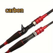 Resim 1 adet Karbon Döküm Balıkçılık Çubuğu, 1.80m 2.1m Baitcasting Çubuk ile Bas Turna Balıkçılığı Çubuğu Açık Hava Balıkçılığı Çubuğu Kamp Balıkçılığı Malzemeleri 