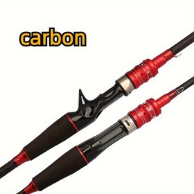 Resim 1 adet Karbon Döküm Balıkçılık Çubuğu, 1.80m 2.1m Baitcasting Çubuk ile Bas Turna Balıkçılığı Çubuğu Açık Hava Balıkçılığı Çubuğu Kamp Balıkçılığı Malzemeleri 