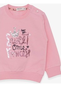 Resim Breeze Kız Çocuk Sweatshirt Nakışlı Pullu 1-4 Yaş, Pudra ((553858002) Çok Renkli 