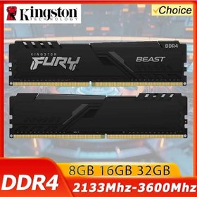 Resim Kingston Fury Beast Ddr4 8g 16g 32 Gb 3600 3200 2666 Mhz Ram Pc Bellek 288pin 8gb 3200mhz 1pcs Diğer 