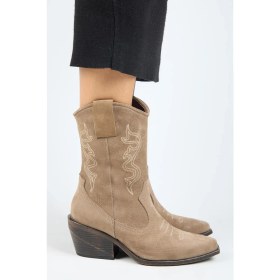 Resim Manijero Aleyna Kadın Hakiki Deri Western Vizon Bot 