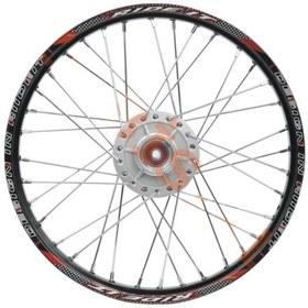 Resim Cg Serisi Ön Jant Komple 1.20x17 Telli Disk Fren Modeli Siyah Jant, Gri Göbek, Krom Tel 