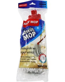 Resim Medıum Örgülü İpli Püskül Pamuk Mop Açık Gri 