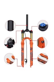 Resim SARİSSA BİSİKLET BOLANY Kashima 29" Jant Havalı Kilitlenebilir Bisiklet Maşası 1-1/8 QR Amortisörlü Maşa Turuncu 