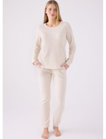 Resim Pierre Cardin Kadın Krem Pijama Takımı Pc8922-s-v1 Krem 