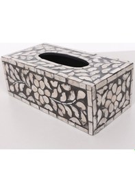 Resim Anita Sedefli Dikdörtgen Peçetelik 23x12x8,5 Cm Siyah 