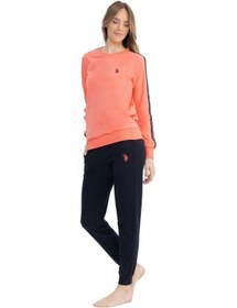 Resim U.S. Polo Assn. U.s Polo Assn. 17075 Kadın Uzun Kollu Paçası Lastikli Eşofman Takımı-pembe Pembe 
