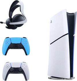 Resim Sony Playstation 5 Slim İthalatçı Garantili + 2. Mavi Dualsense + Pulse 3D Kablosuz Kulaklık 
