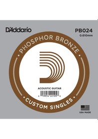 Resim D'addario Pb024 Phosphor Bronze Akustik Gitar Tek Teli - .024 Aksesuar Altıgen Çelik Çekirdek, Dengeli Gerilim, Zengin Harmonik İçerik Ve Kristal Netliğinde Ses 