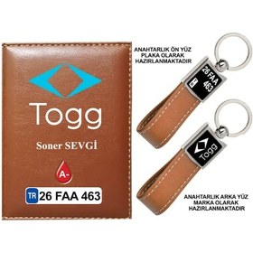 Resim Plakanıza Özel Togg Logolu Taba Ruhsat Kabı Ve Anahtarlık 