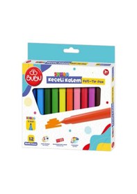Resim Bu-bu Jumbo Keçeli Kalem 5mm. Karton Kutu 12 Renk Bubub-kec003 12 Renk 
