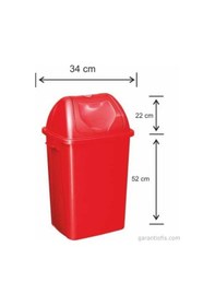 Resim Garanti Metal 7583 Plastik Çatı Kapaklı Çöp Kovası (50 Litre) 