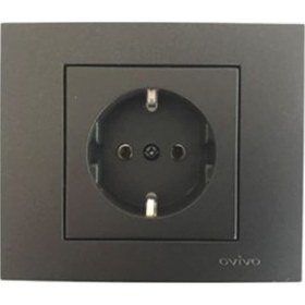 Resim Ovivo Grano Siyah Topraklı Priz 