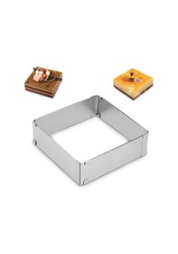 Resim Ayarlanabilir Kek Ve Pasta Kalıbı Kare / Dikdörtgen 15 15 Cm Den 28 28 Cm Ye Kadar gri 