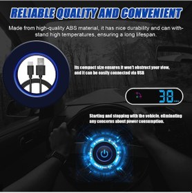 Resim Kosona Siyah Gps Araç Hud: Hız Kmh/mph Gösterici, Pusula, Hız Aşımı Uyarısı, Zaman Ve Yön Bilgisi - Usb İle Kolay Kurulum 