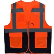 Resim VENTO Reflektörlü Cepli Mühendis Tipi Yelek Turuncu Turuncu 