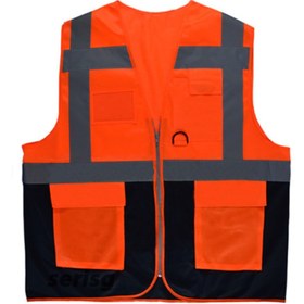 Resim VENTO Reflektörlü Cepli Mühendis Tipi Yelek Turuncu Turuncu 