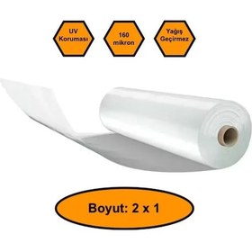 Resim 160 Micron Naylon Örtü, Şeffaf Su Geçirmez Naylon, 2x1 Metre 