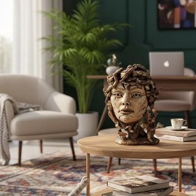 Resim Miriam Dekoratif Yüz Heykeli – Modern Sanat Figürü 37,5x29 cm Ev Ofis Dekorasyonu Hediyelik Objeler 