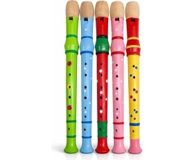 Resim Ahşap Renkli Flüt Büyük 