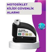 Resim 110 Db Alarm Disk Kilidi Motosiklet Scooter Bisiklet Güvenlik 